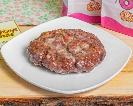 A single glazed apple fritter